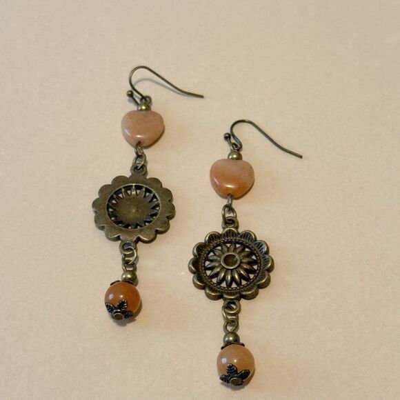 Stone drop earrings A844 - Picture 2 of 3
